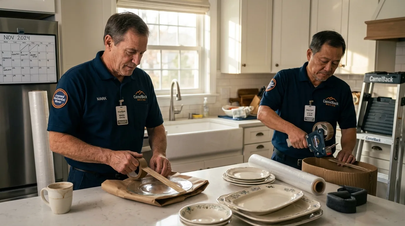 Professional crew packing kitchen dishware in Hazlehurst, MS